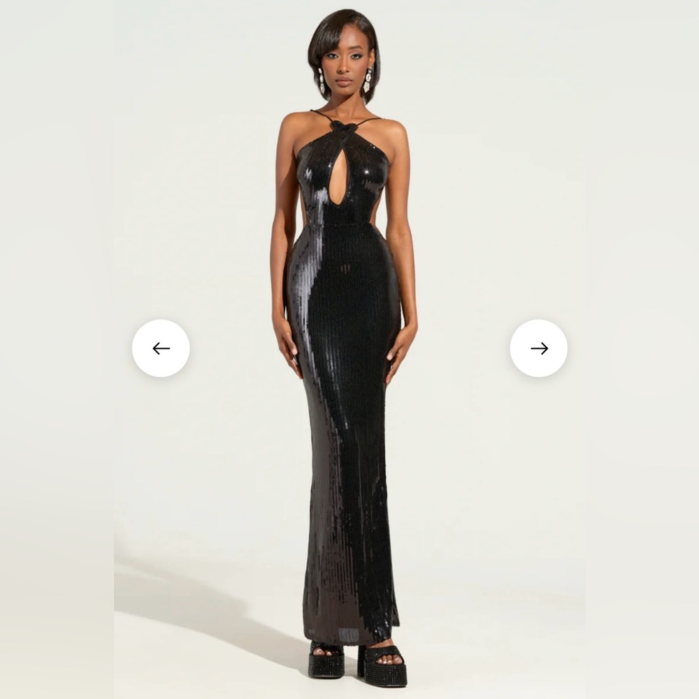 Akira All Night Long Sequin Maxi Dress in size L